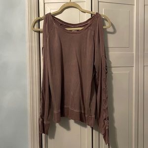 Lucky Brand Cold Shoulder Long Sleeve Top
